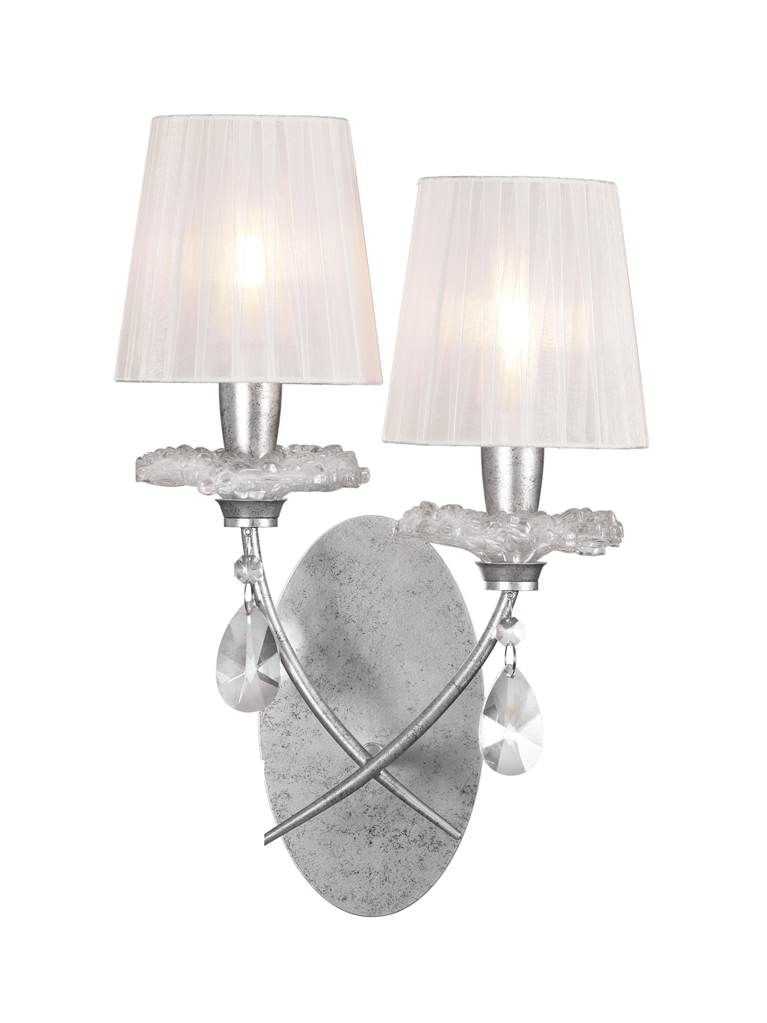 M6304  Sophie Wall Lamp 2 Light Silver Painted